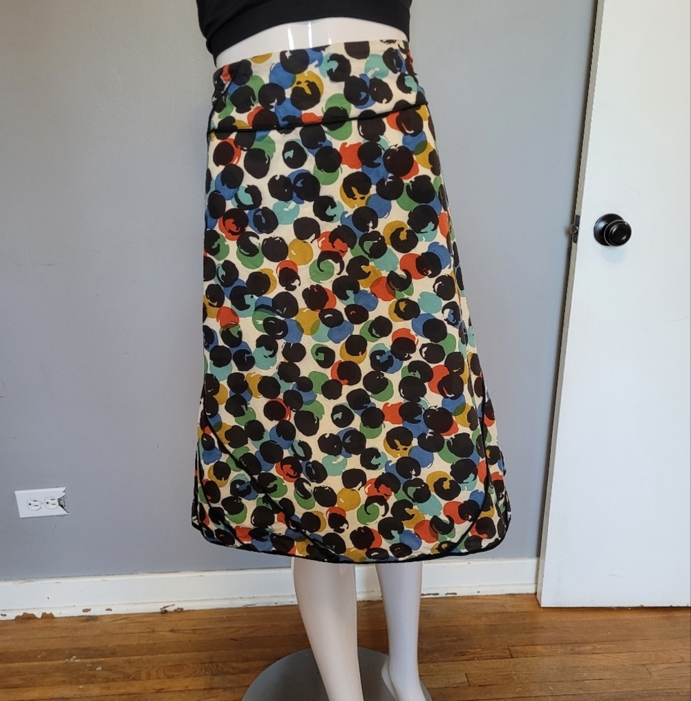Anthropologie Edme & Esyllte Watercolor Polka Dot Skirt, VGUC, Size 10 - Picture 2 of 11